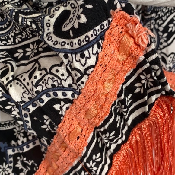 Nostalgia Boho Kimono Orange Fringe - Picture 4 of 8